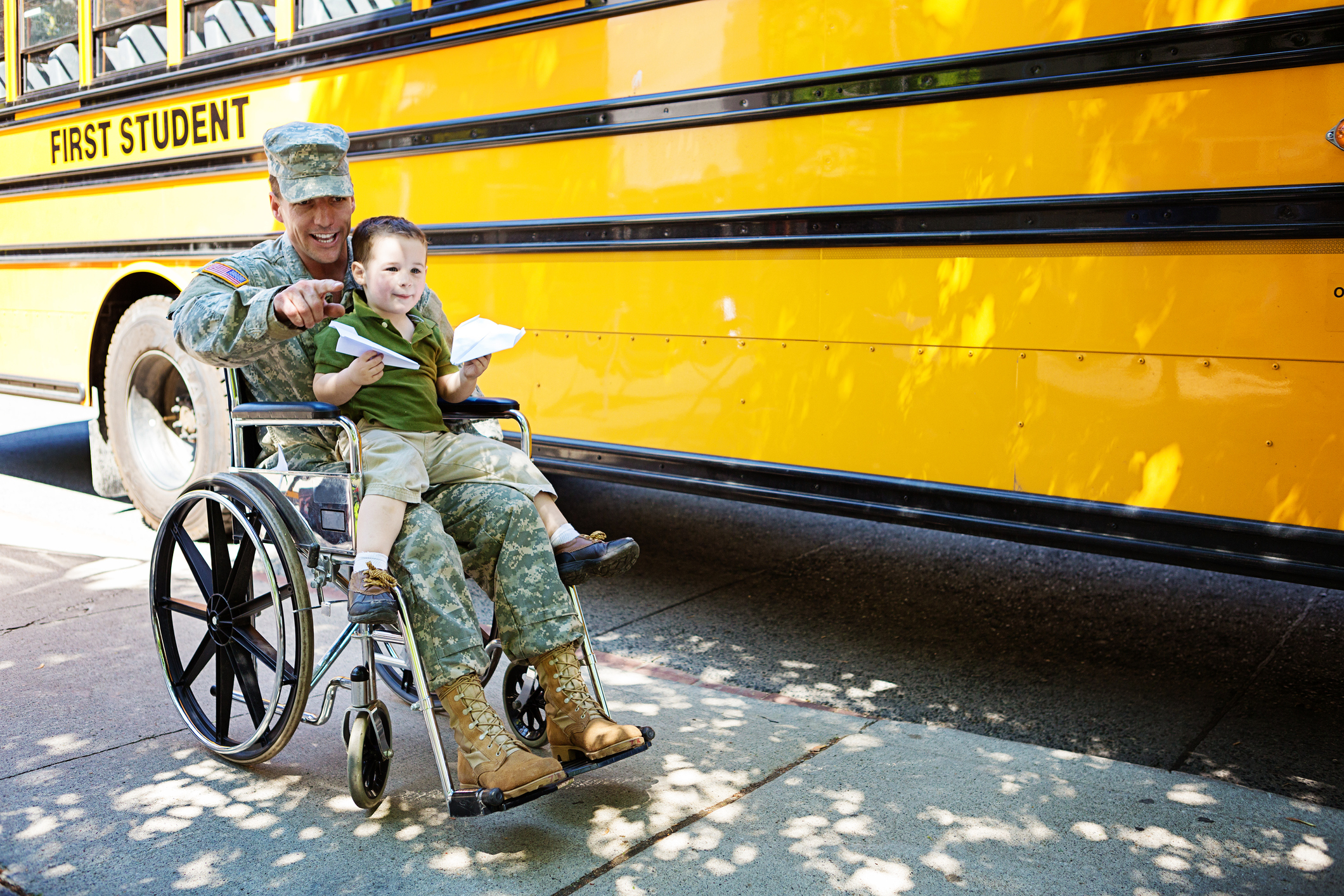 Disabled vet and child