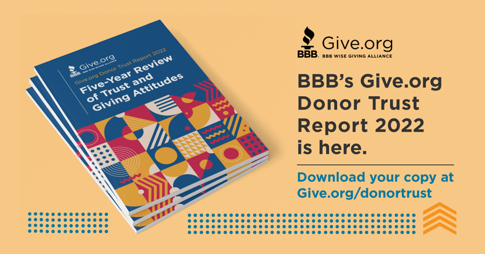 Thumbnail for BBB’s Give.org Study:  “High trust” is up for 12 of 13 charity categories