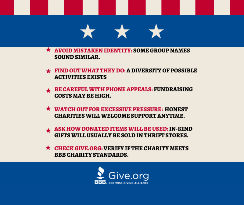 Tips for Supporting Military and Veterans Charities